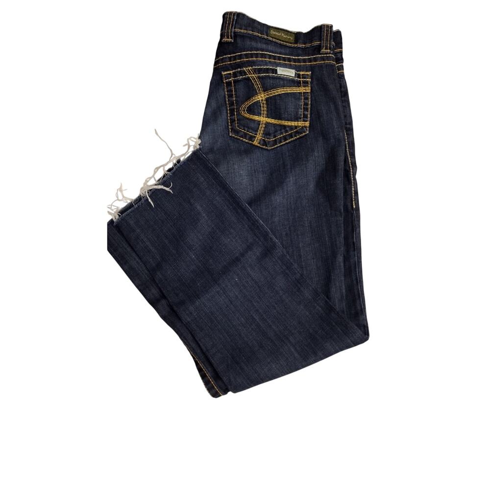 David Kahn Jeans Womens Denim Jeans Sz 31 Dark Wash Raw Hem Straight Leg